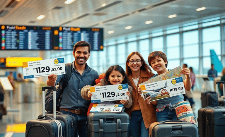 Imagens que representam as melhores ofertas de passagens aéreas a partir de R$129,00.
