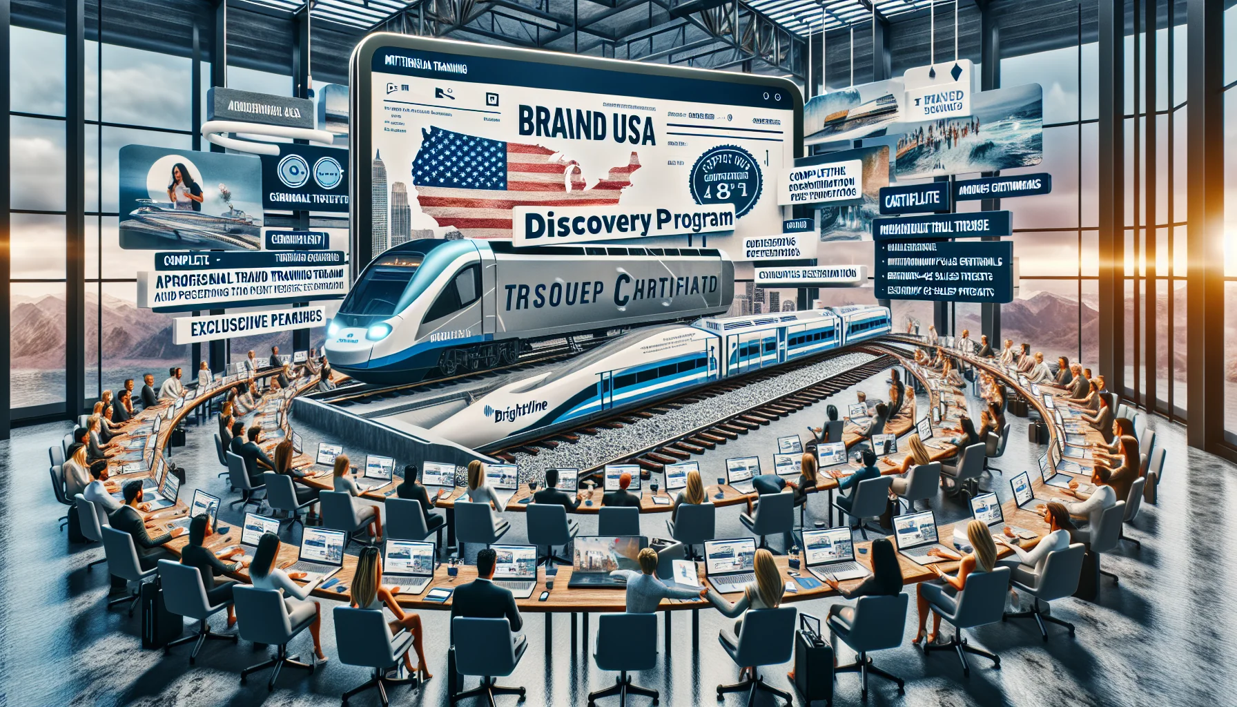 Como o selo Brightline no Brand USA Discovery Program amplia o conhecimento dos agentes sobre a Brightline Como o selo Brightline no Brand USA Discovery Program amplia o conhecimento dos agentes sobre a Brightline