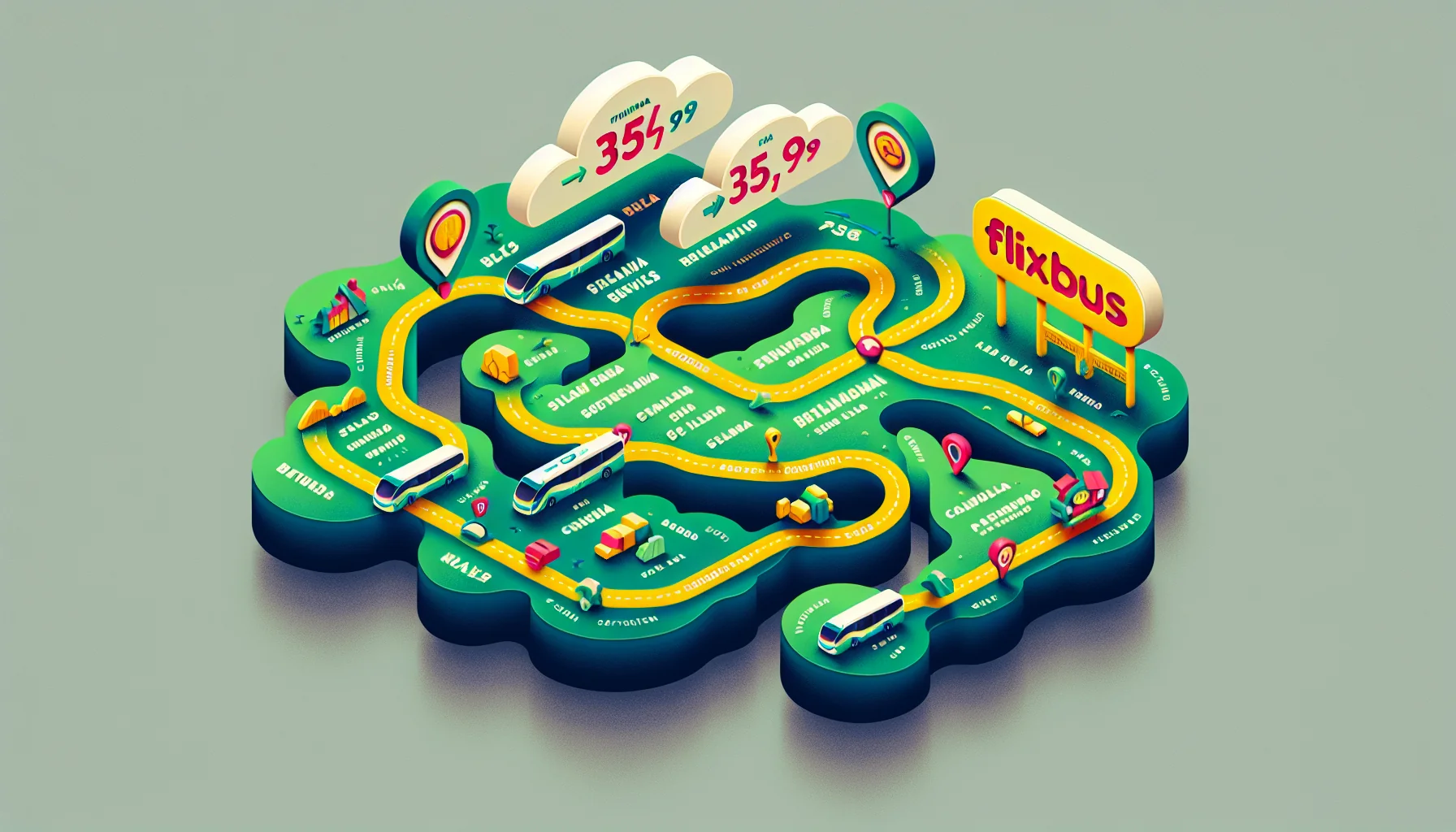 Rotas principais da promoção FlixBus ligando Brasília a destinos do Nordeste e Sudeste Rotas principais da promoção FlixBus ligando Brasília a destinos do Nordeste e Sudeste